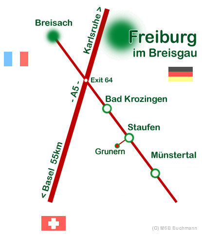 Staufen Grunern im Breisgau Markgräflerland Dreiländereck Deutschland Frankreich Schweiz